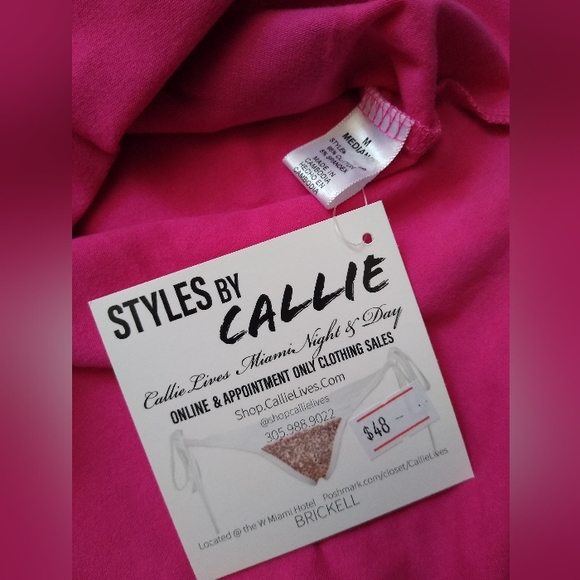 NWT Callie Lives GYM BAE Workout Pink Cotton Leotard Bodysuit - Picture 6 of 7